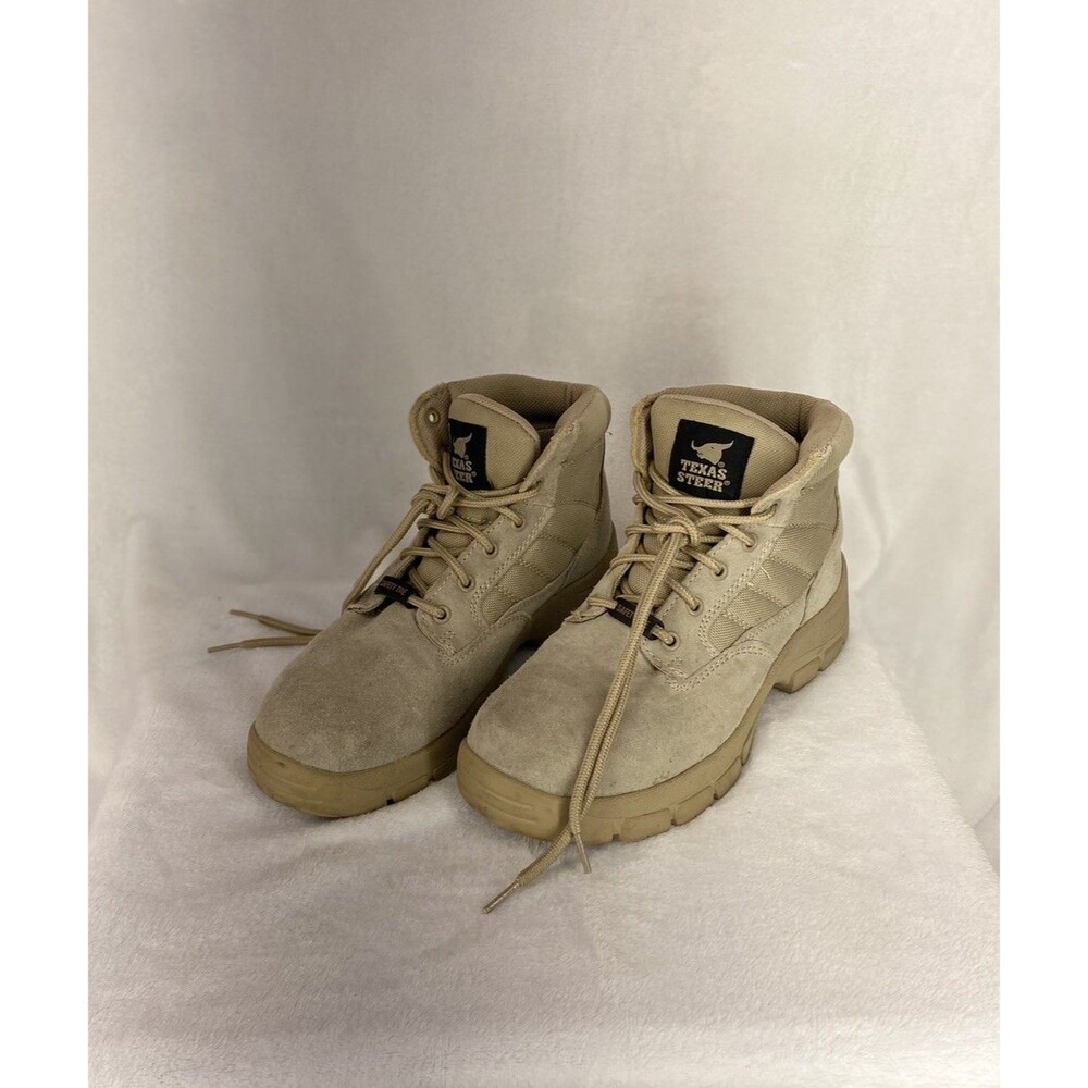 Texas Steer Suede Kyser II Size 7.5 Tactical Steel Toe Coyote Tan